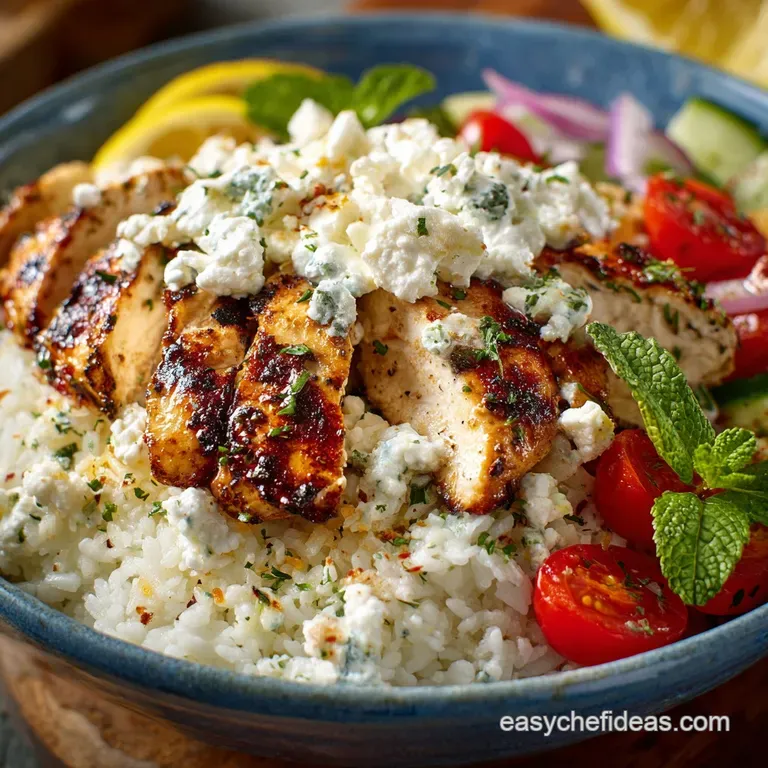 Greek Chicken Meal Prep Rice Bowls: the Athenian Express Power Bowls presentation