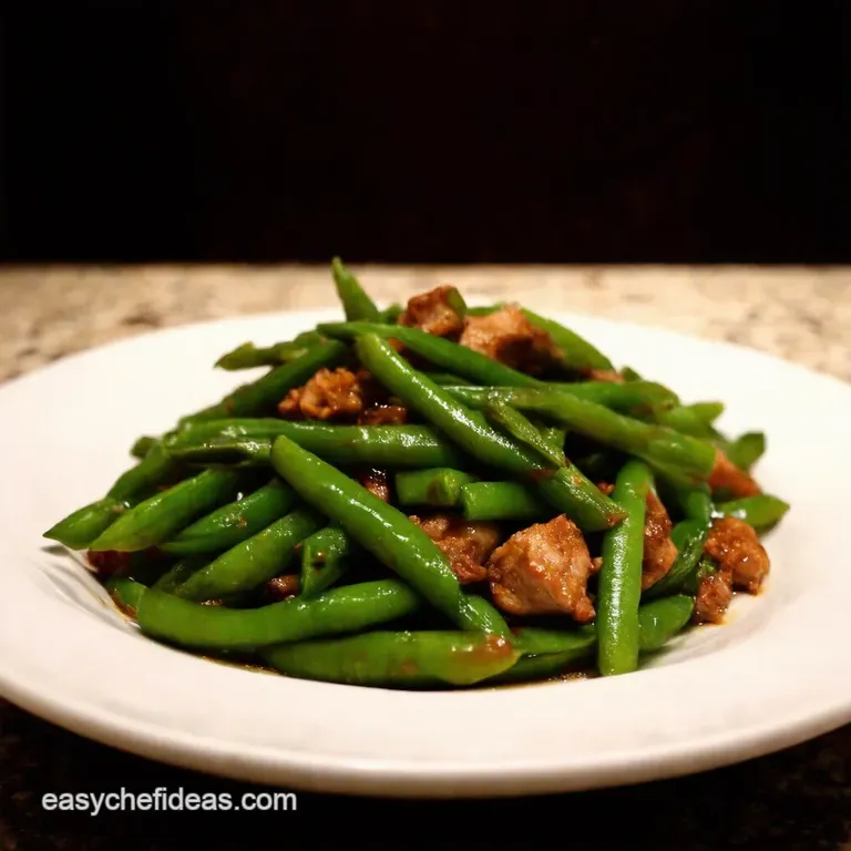 Green Bean Pork Tenderloin Stirfry presentation
