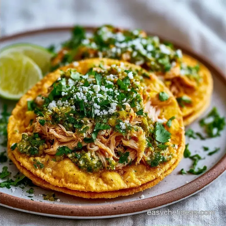 Slow-Cooked Green Salsa Chicken Tostadas