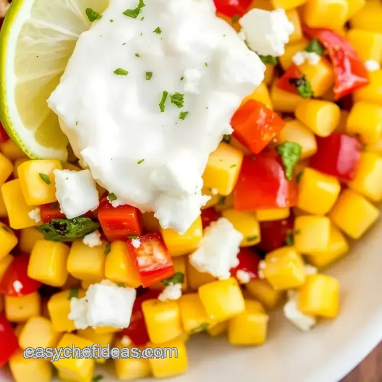 Grilled Corn Salad with Creamy Feta Delight presentation
