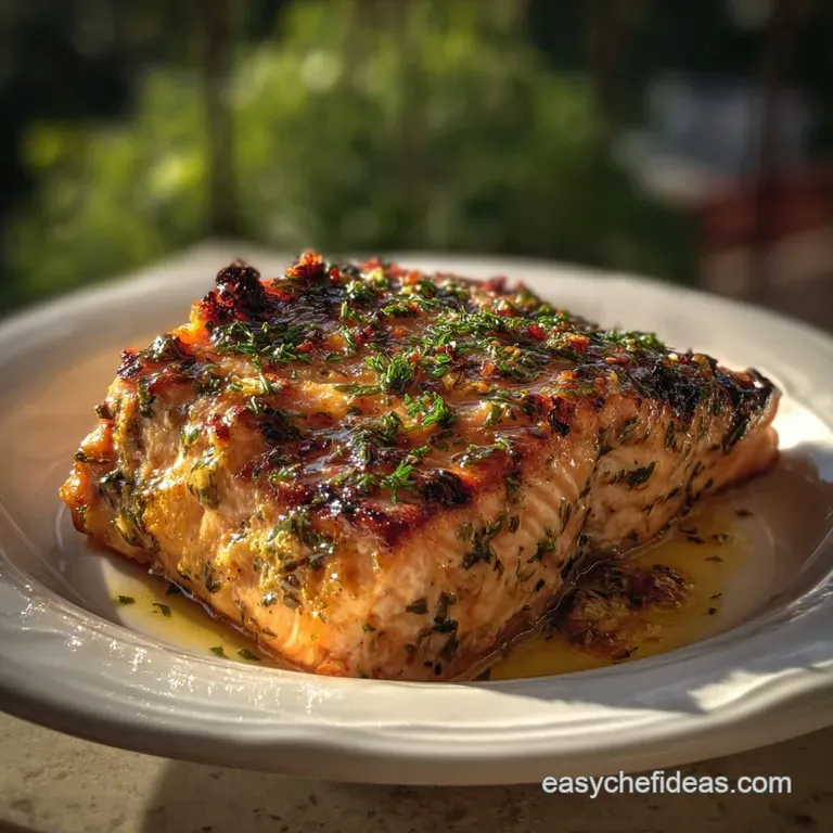 Ultimate Grilled Garlic Dijon Herb Salmon presentation