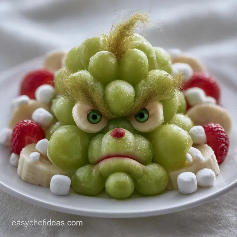 An elegant arrangement of lime-green fruits and deep red berries on a white ceramic platter with fresh mint leaves.