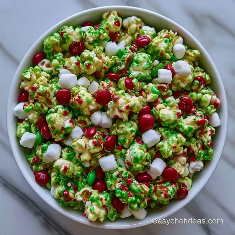 Grinch Popcorn with White Chocolate