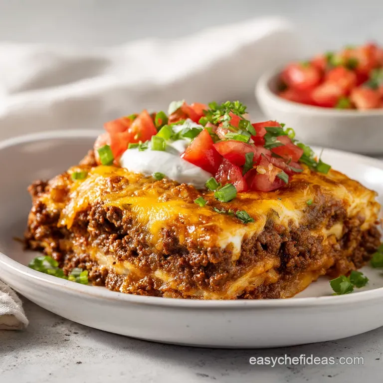 Ground Beef Taco Casserole: Layered and Baked