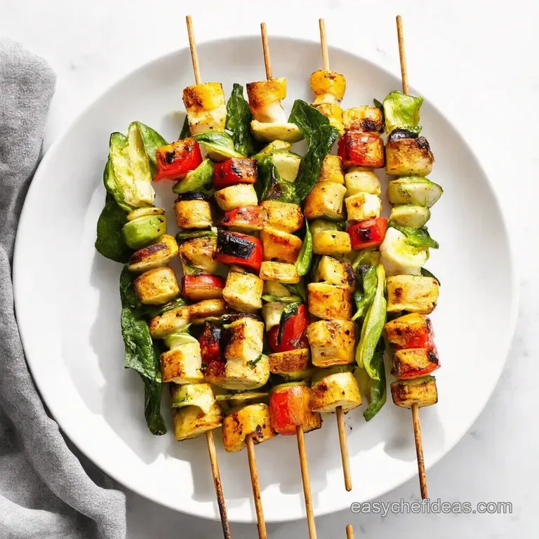 Halloumi Rainbow Vegetable Skewers