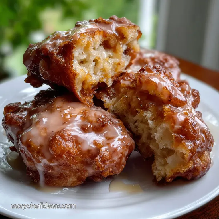 Golden Baked Apple Fritters with Maple Glaze