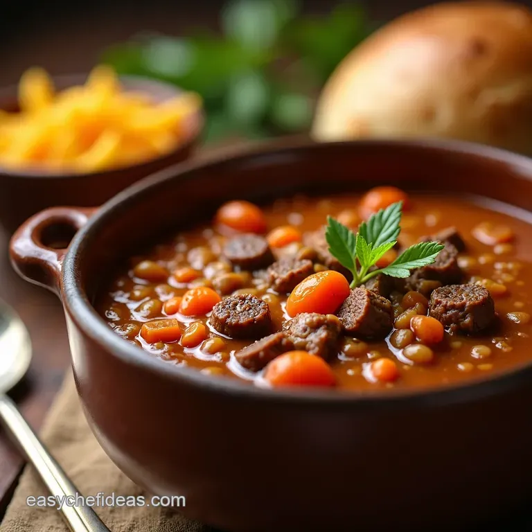 Hearty Beef and Lentil Soup a Proper Winter Warmer presentation