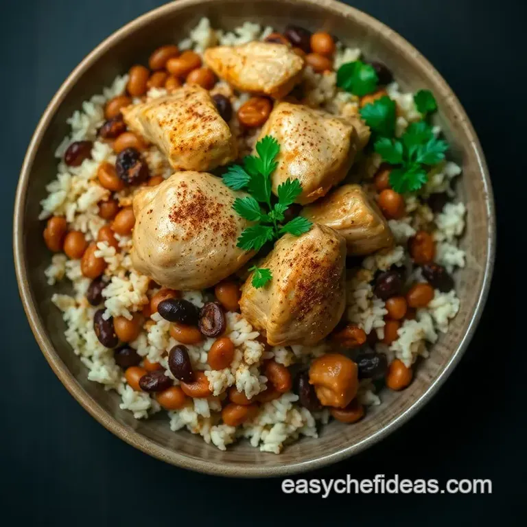 Hearty Chicken Rice and Beans Bowl presentation