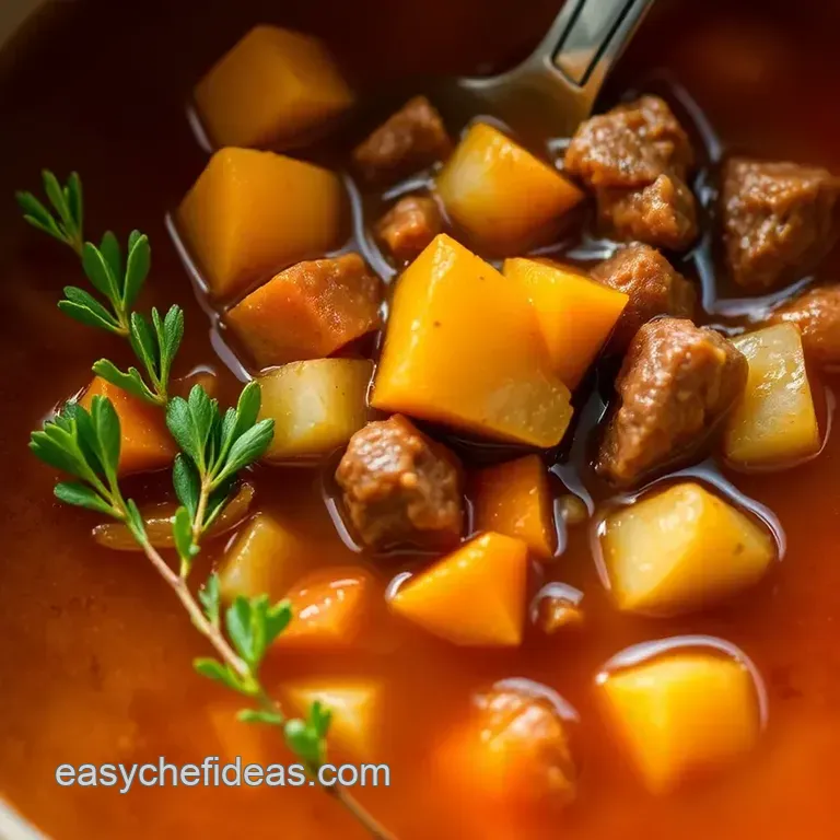 Hearty Homestyle Beef Soup presentation