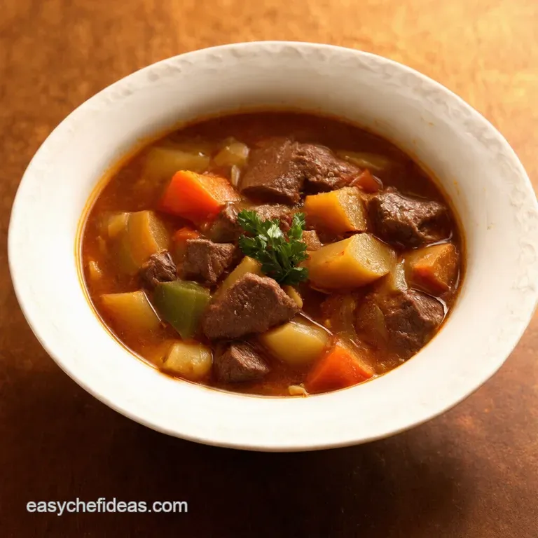 Hearty Homestyle Vegetable Beef Soup presentation