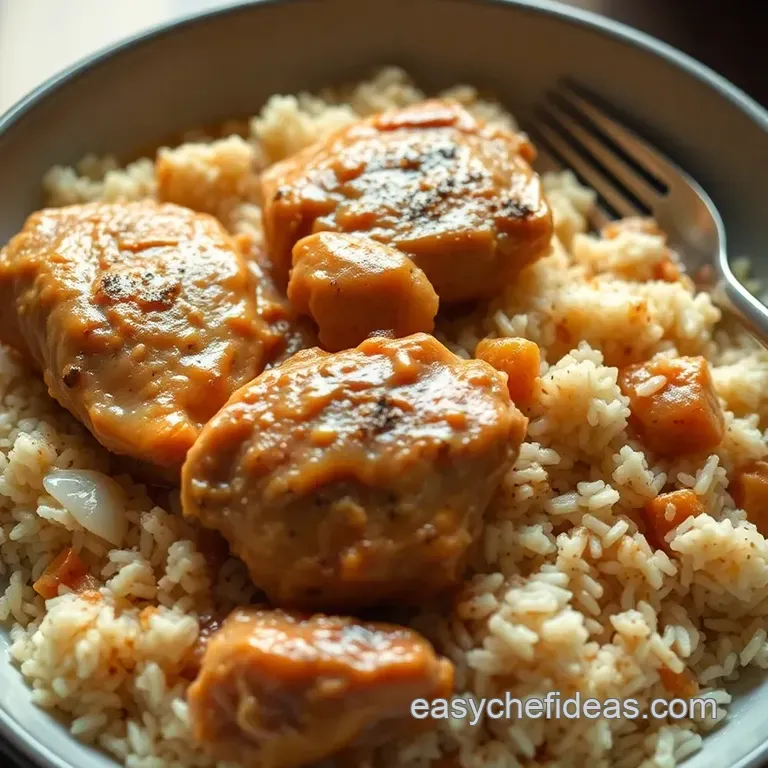 Hearty Smothered Chicken and Rice presentation