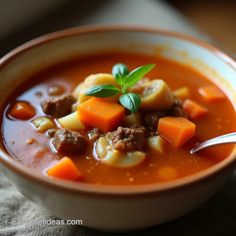 Proper Pint of Comfort Hearty Vegetable Beef Soup