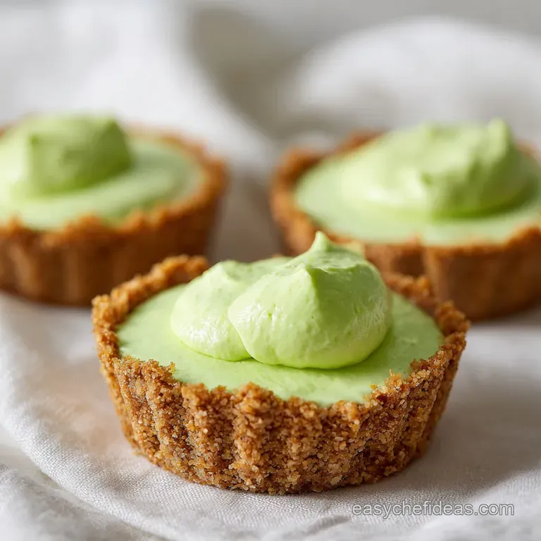 Small tartlets arranged on a white platter, garnished with thin lime wheels and a sprinkle of zest for a fresh look.