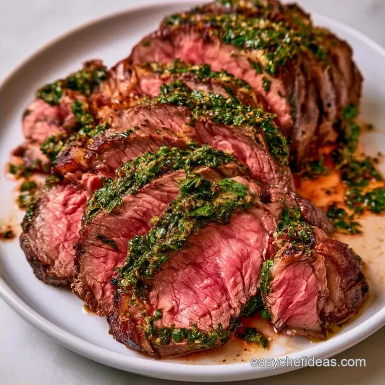 Herb Crusted Top Round Roast with Garlic Butter