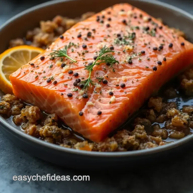 Herb-Cured Salmon with Citrus Zest presentation