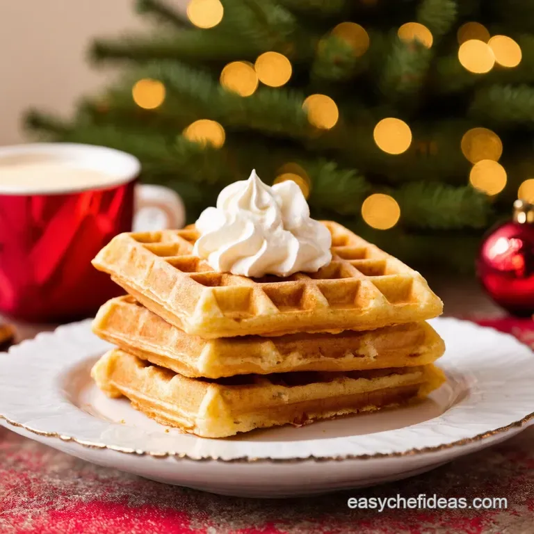 Holly Jolly Eggnog Waffles a Taste of Christmas Anytime presentation