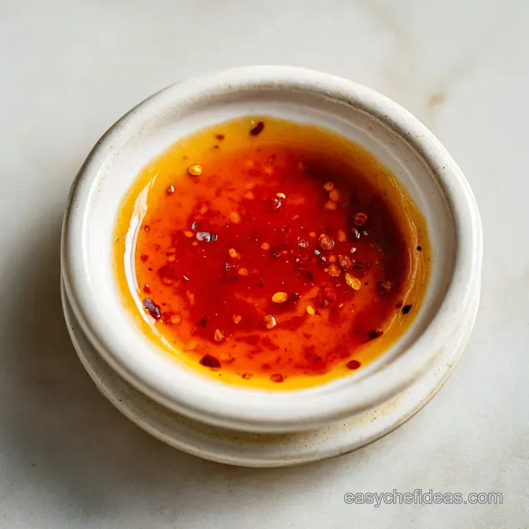 Dollops of rich, orange-tinted Boom Boom sauce drizzled artfully over golden-brown fried shrimp, glistening under bright l...