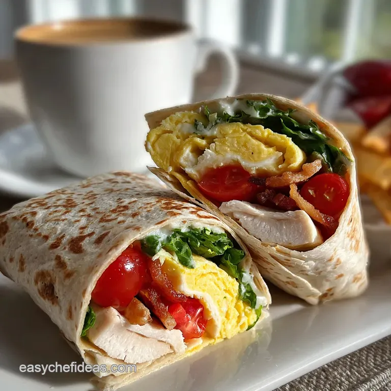 Delicate egg white wrap halves on a plate, revealing a filling of vibrant red peppers and leafy greens for a refreshing bite.