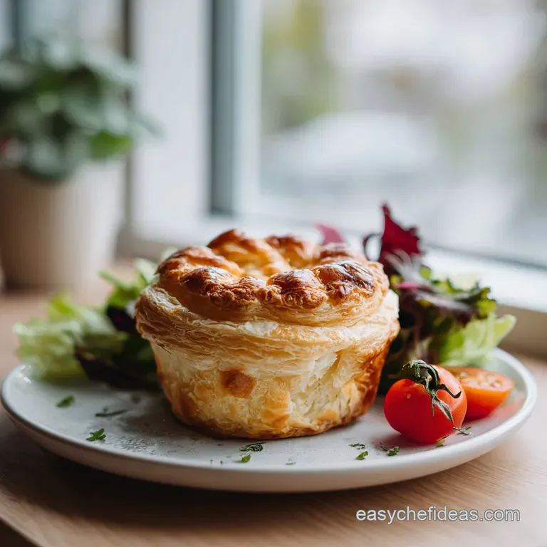 A delicate stack of golden puff pastry, glistening with apricot glaze and a sprinkle of fresh mint.
