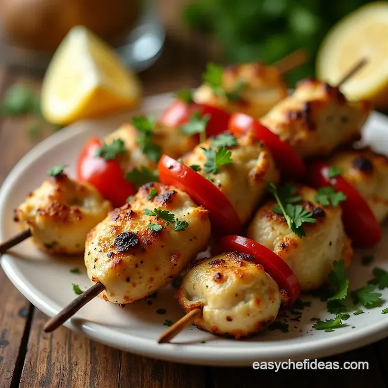 The Aegean Breeze Hearthealthy Lemonoregano Chicken Skewers with Homemade Greek Rub presentation