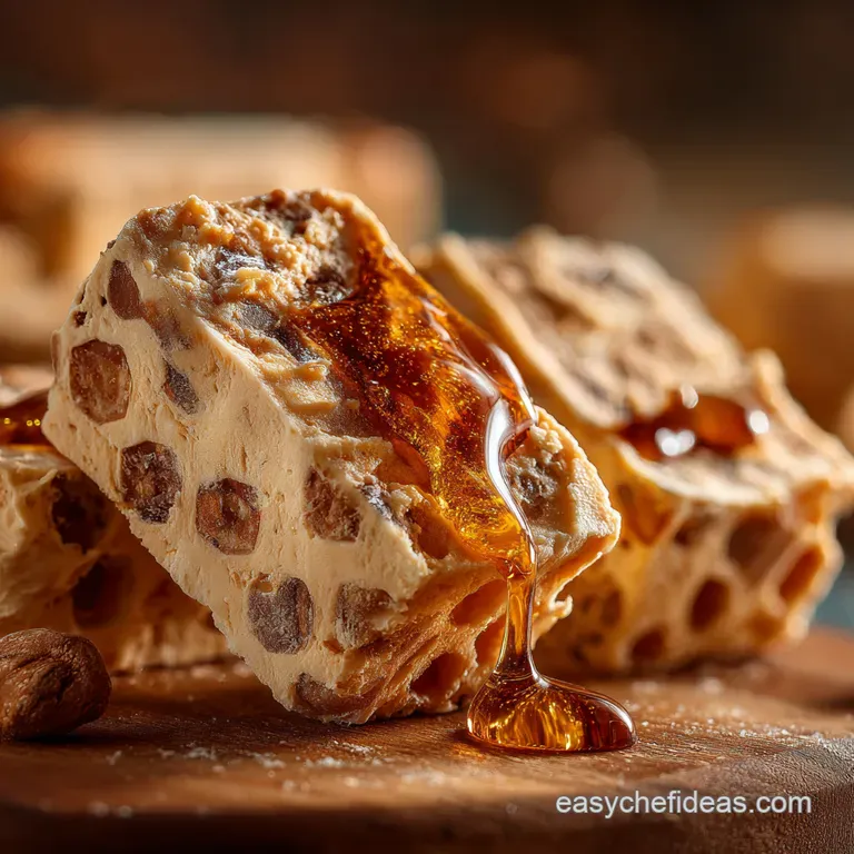 Homemade Honeycomb Nougat Ice Cream