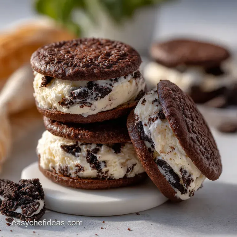 Oreo Ice Cream Biscuits: Midnight Crunch Recipe presentation