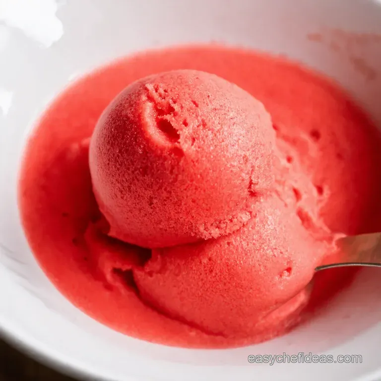 Homemade Strawberry Sorbet presentation