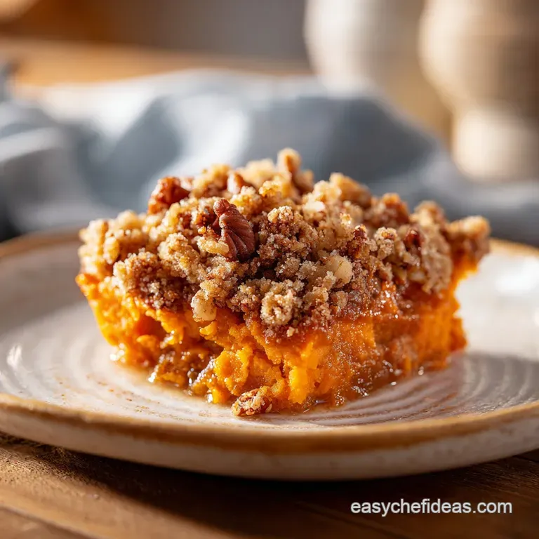 Homemade Sweet Potato Casserole with Pecan Crust