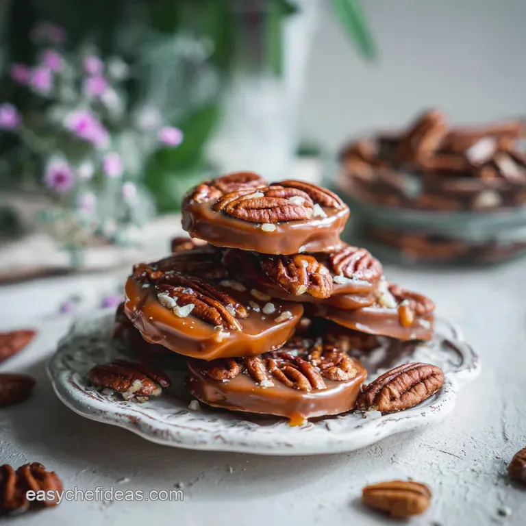 Homemade Turtle Candy with Pecans and Caramel