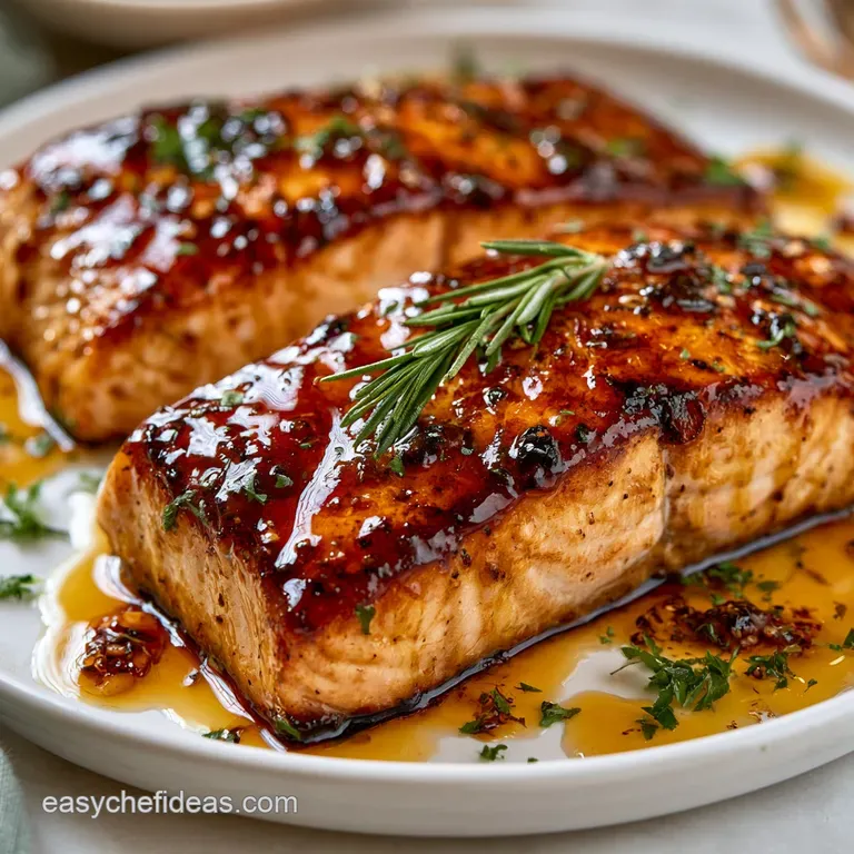 Glazed salmon fillet served over vibrant steamed asparagus and a lemon slice on a minimalist white ceramic plate.
