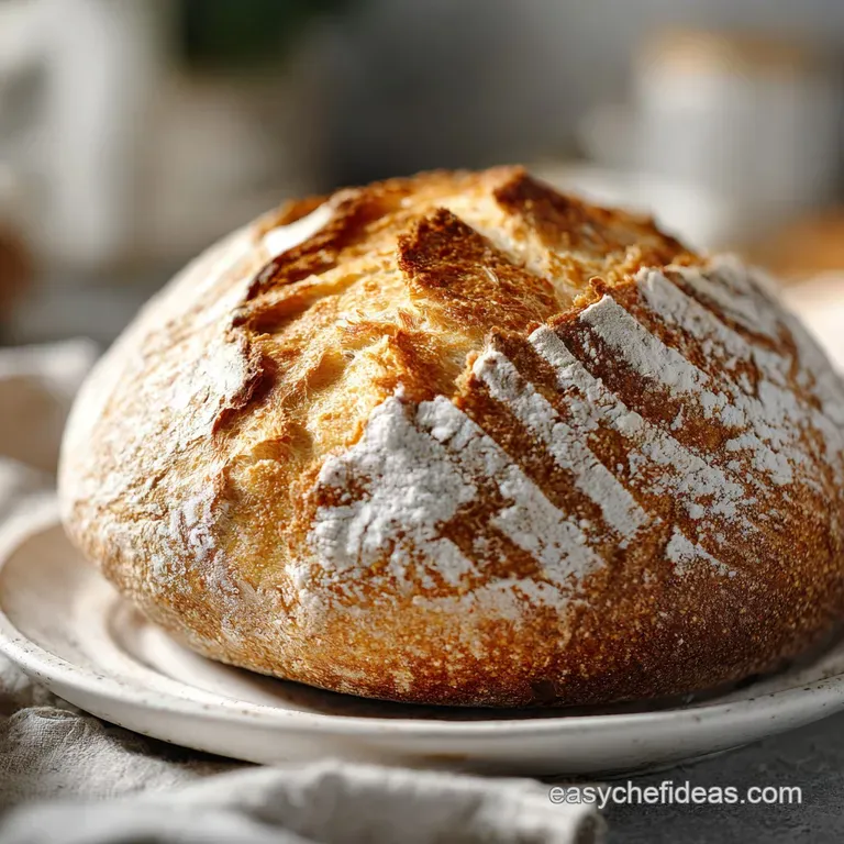 A rustic loaf of artisan sourdough, sliced and fanned out on a wooden board with a sprinkle of flour.