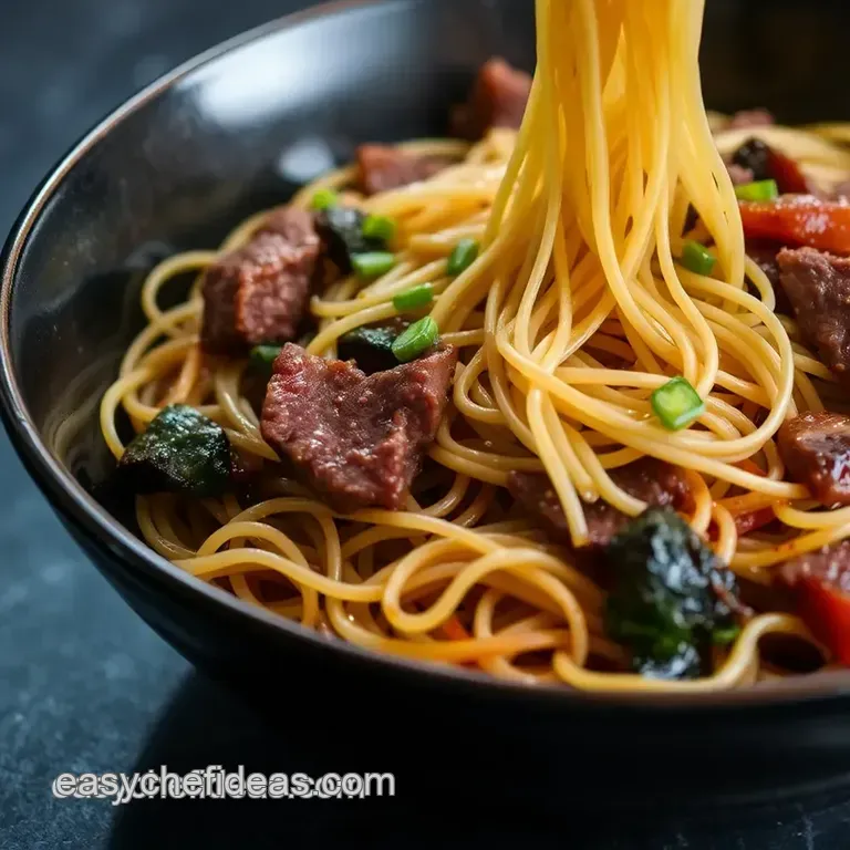 Japchae: Korean Glass Noodle Stir-Fry presentation