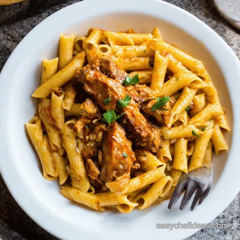 Jerk Chicken Pasta Island Vibes on a Plate presentation