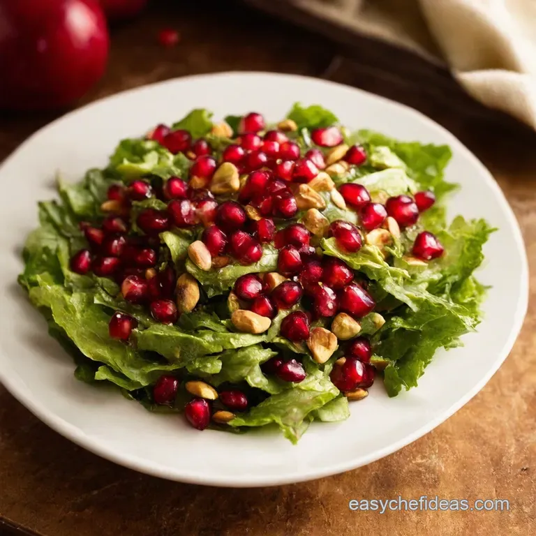 Jeweltoned Pomegranate Arugula Salad presentation