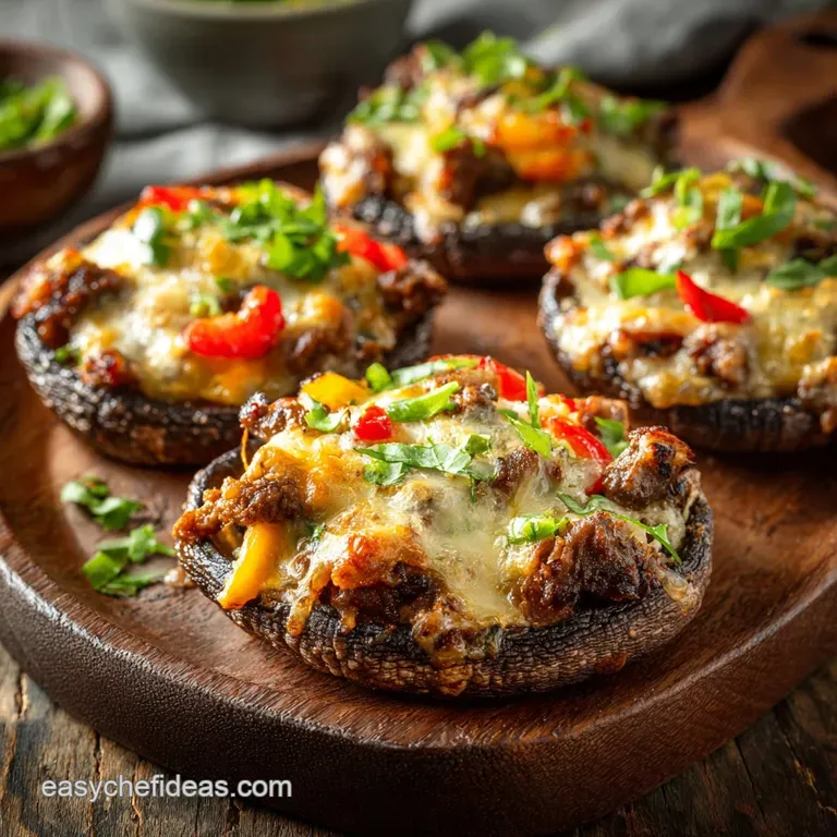 The Great Portobello Swap Cheesy Philly Stuffed Shrooms Lowcarb presentation