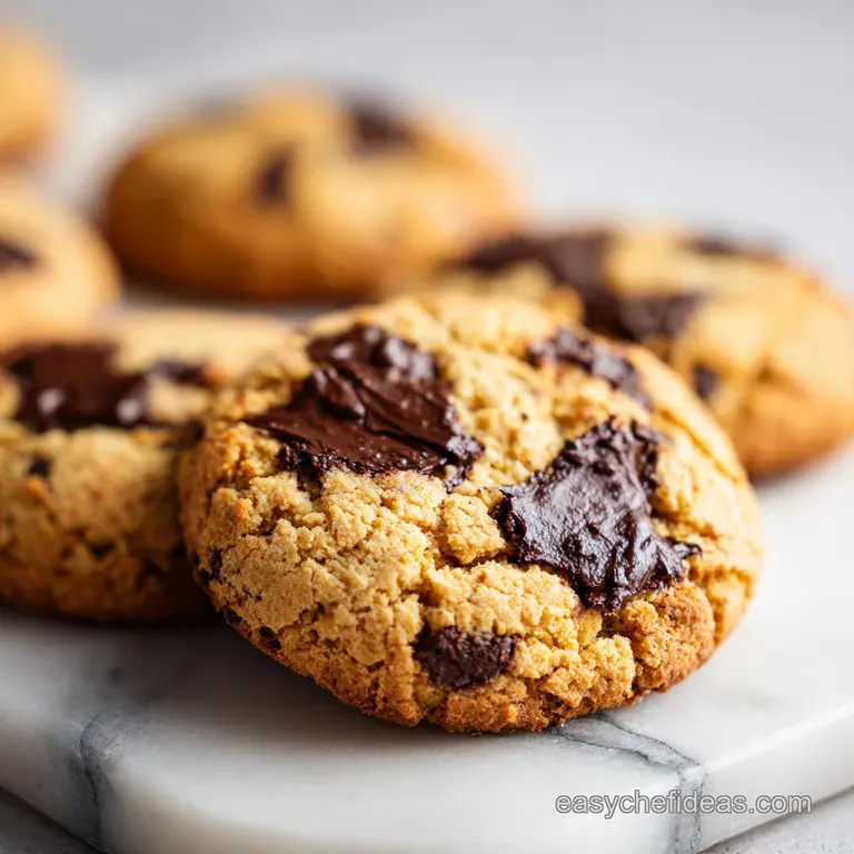 A stack of golden-brown cookies on a white ceramic plate, garnished with a sprig of mint and a glass of almond milk.