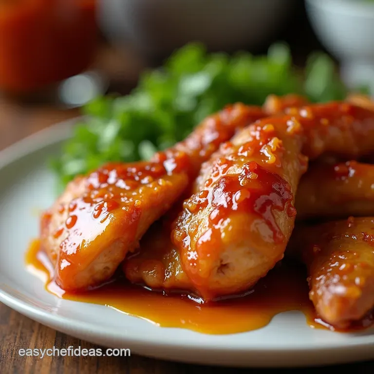 Korean Baked Honey Gochujang Chicken presentation