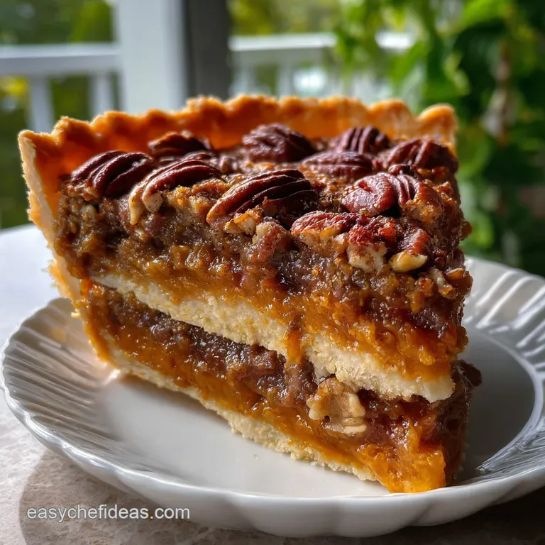 Pumpkin Pecan Pie: the Ultimate Layered Dessert presentation