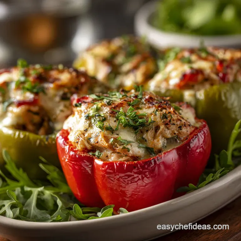 Turkey Stuffed Peppers: the Proper Lean Gobblers Treat with Rice and Tomato Sauce presentation