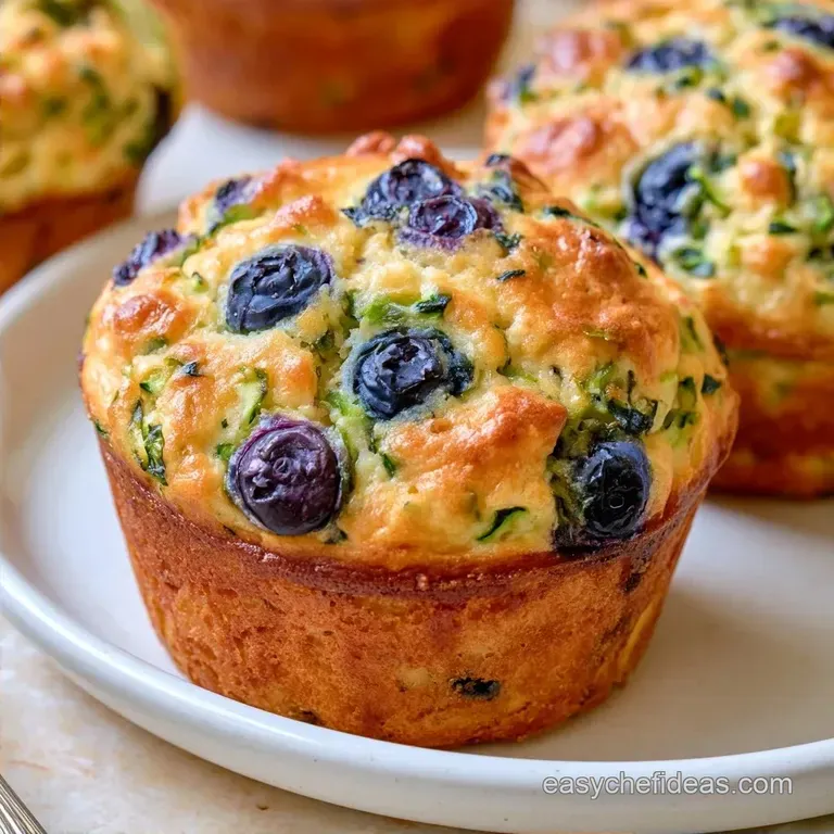 Healthy Lemon Blueberry Zucchini Muffins