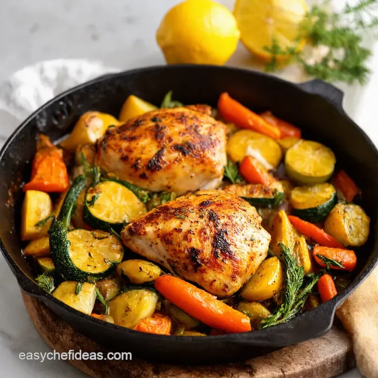 Lemon Herb Roasted Chicken and Veggies One Pan Wonder presentation