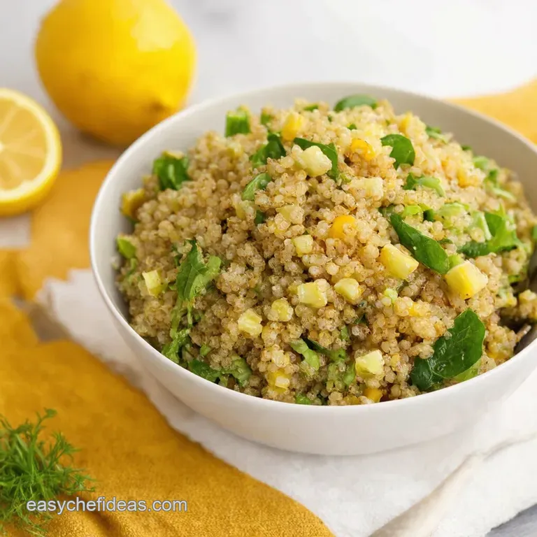 Lemony Mediterranean Quinoa Salad presentation