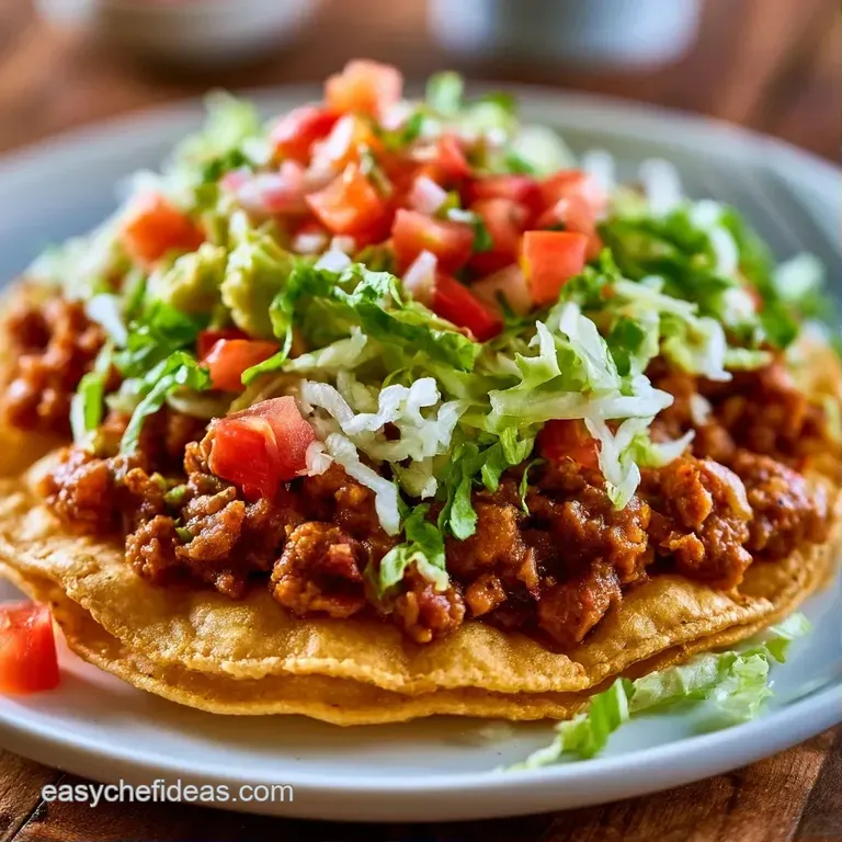 Vibrant red tomatoes and bright green lettuce piled high on toasted corn tortillas, served on a rustic wooden platter.