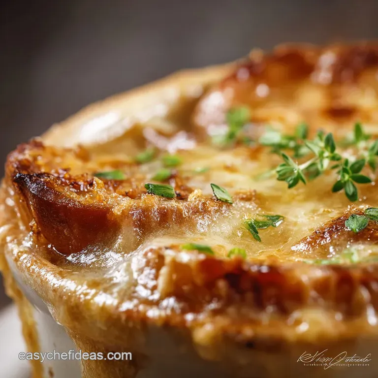 Lightened Up French Onion Soup: the Skinny Low-Calorie Classic presentation