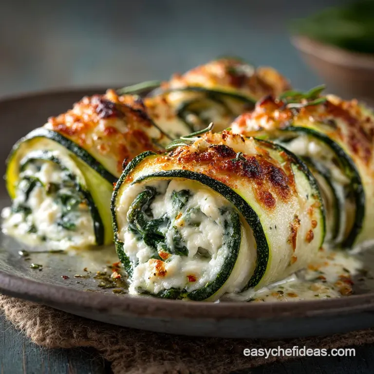 Summer Zucchini Rollatini with Ricotta and Spinach Lowcarb presentation