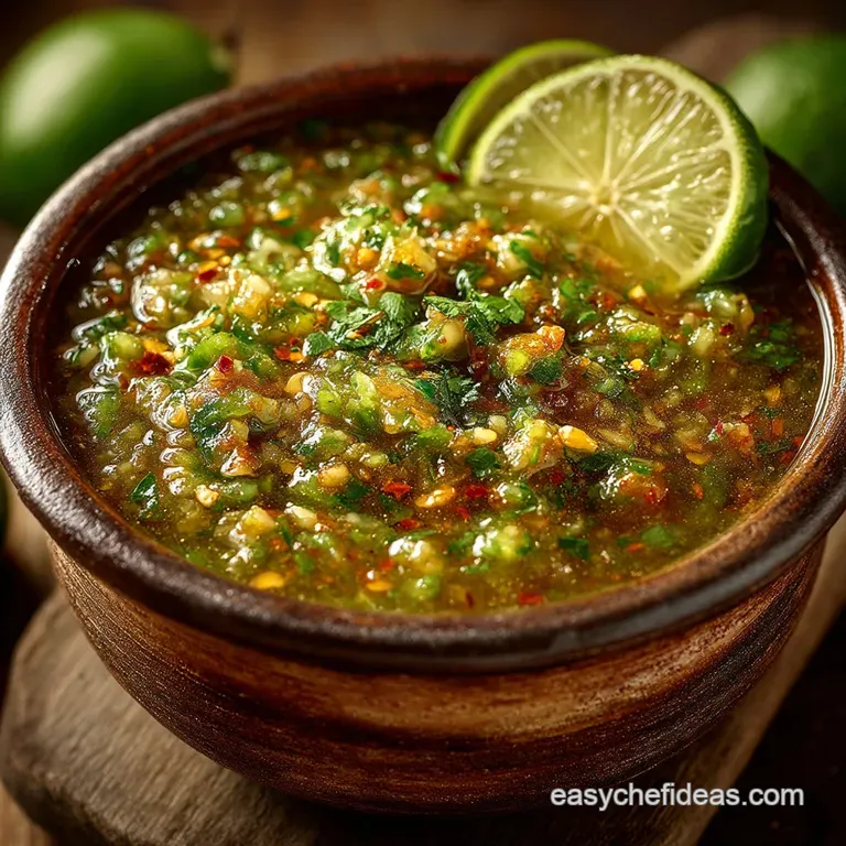 The Best Smoky Bright Roasted Salsa Verde Tomatillo Salsa presentation