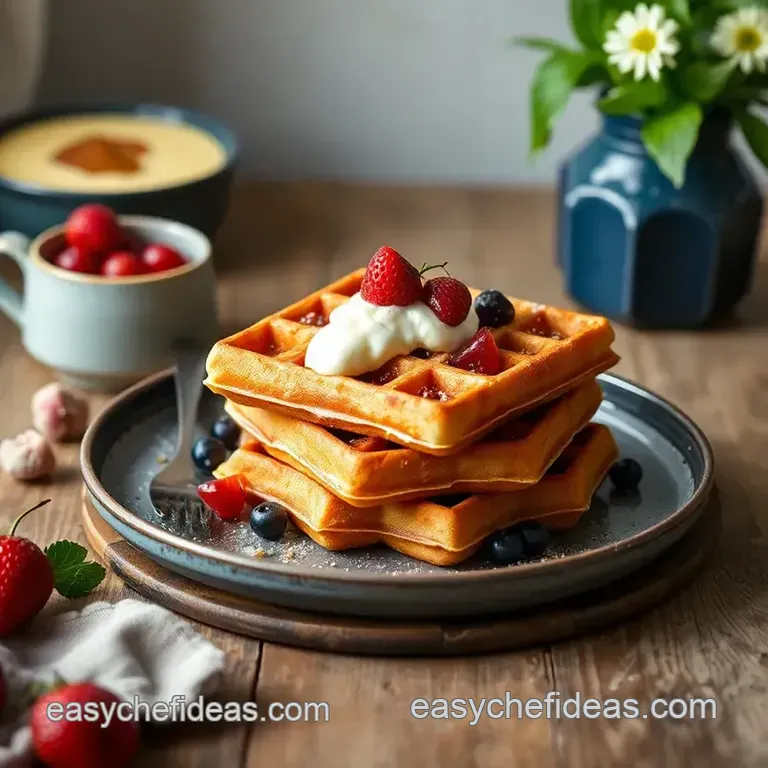 Fluffy Belgian Waffles Recipe presentation