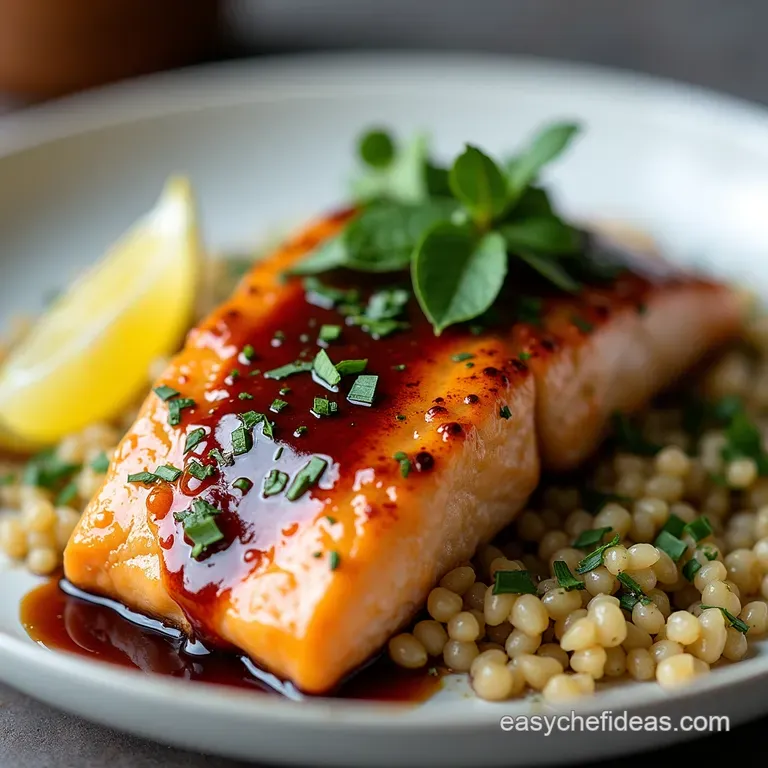 Sticky Shiny MapleBalsamic Glazed Rainbow Trout with Herbed Couscous