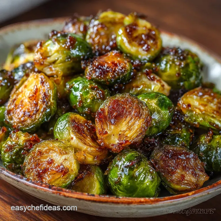 Maplesoy Glazed Roasted Brussels Sprouts Sticky Ma: the Ultimate Veggie Side presentation