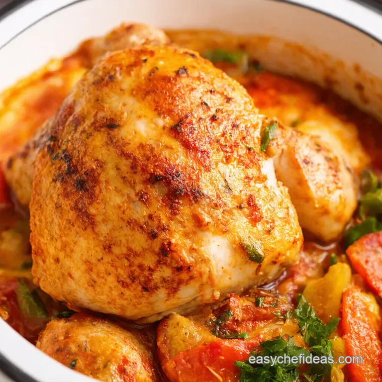 Mediterranean Crockpot Chicken with Lemon Herbs presentation